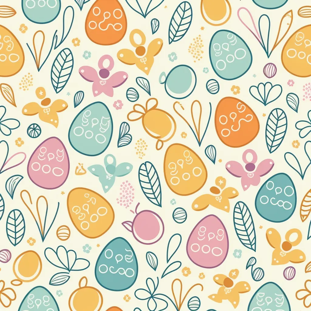 simple seamless doodle easter themed pattern